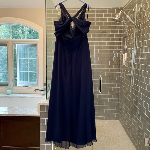 Long Navy Blue Sorella Vita bridesmaid or formal dress - Picture 3 of 8
